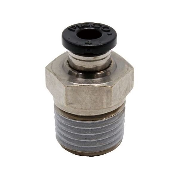 日本ピスコ チューブフィッティング ストレート 適合外径4mm 接続口径R1/4 PC4-02 1個 61-1907-34（直送品）