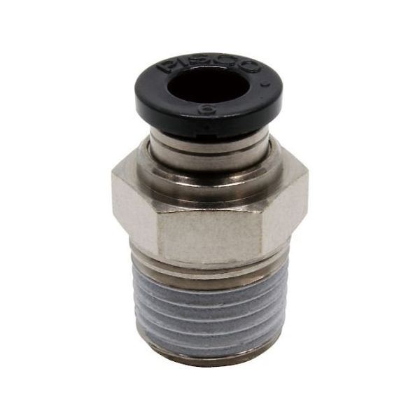 日本ピスコ チューブフィッティング ストレート 適合外径6mm 接続口径R1/4 PC6-02 1個 61-1907-38（直送品）