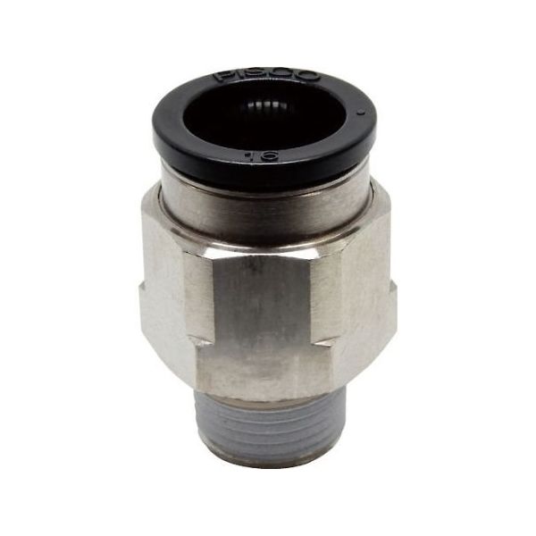 日本ピスコ チューブフィッティング ストレート 適合外径16mm 接続口径R3/8 PC16-03 1個 61-1907-50（直送品）