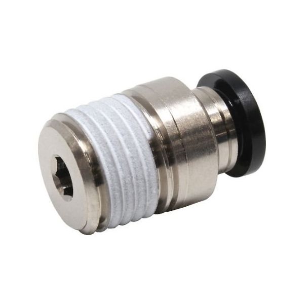 日本ピスコ チューブフィッティング 六角穴付ストレート チューブ6 接続口径R1/4 POC6-02 1個 61-1907-57（直送品）