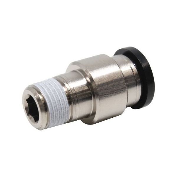 日本ピスコ チューブフィッティング 六角穴付ストレート チューブ8 接続口径R1/8 POC8-01 1個 61-1907-58（直送品）