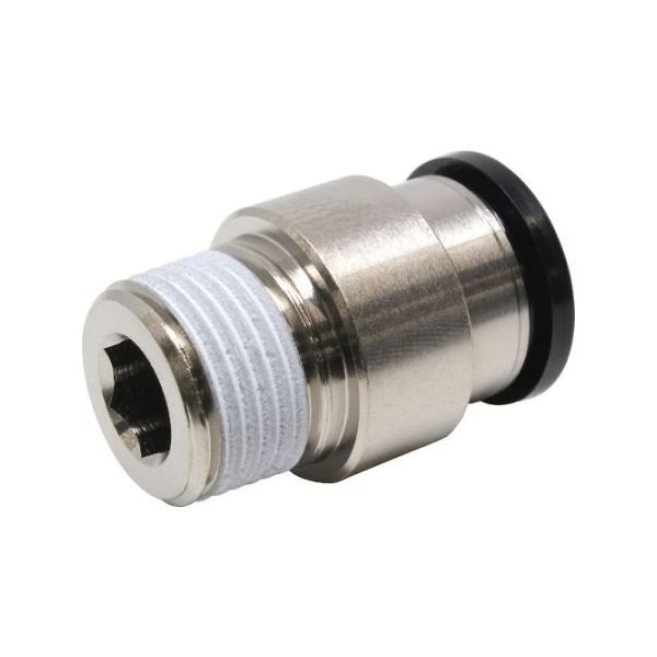 日本ピスコ チューブフィッティング 六角穴付ストレート チューブ12 接続口径R3/8 POC12-03 1個 61-1907-65（直送品）