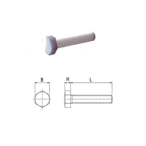 日本最大級 PTFE 六角ボルト M5 - 業務、産業用