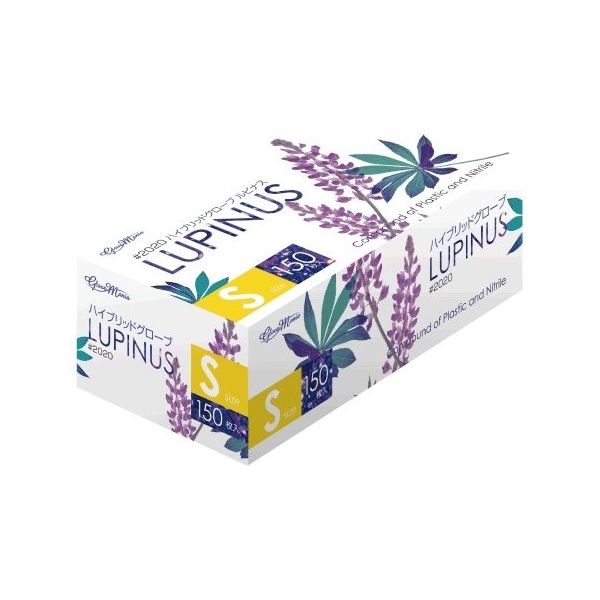川西工業 Hybrid Glove ルピナス 150枚×12箱 パープル S 2020 1セット(1800枚) 65-8895-28（直送品）