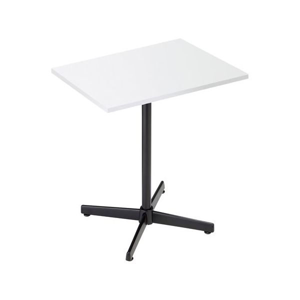 アズワン カフェテーブル W50×D60cm 天板:ホワイト 脚:ブラック 65-9074-36 1台（直送品）