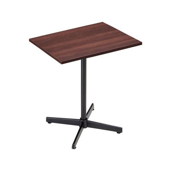 アズワン カフェテーブル W50×D60cm 天板:ブラウン 脚:ブラック 65-9074-40 1台（直送品）