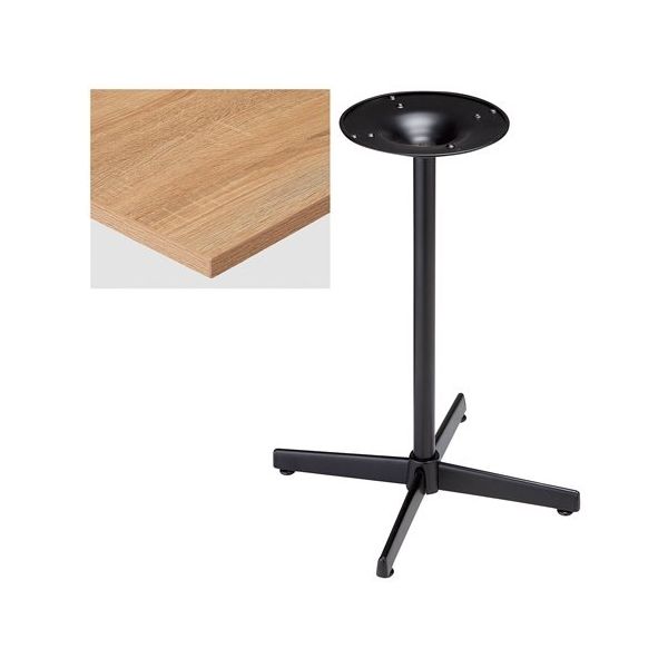 アズワン カフェテーブル W50×D60cm 天板:ラスティック 脚:ブラック 65-9074-42 1台（直送品）