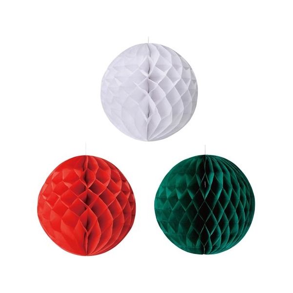 アズワン ペーパーハニカムボール 白/緑/赤 3種類×2個入 65-8118-13 1セット(6個)（直送品）