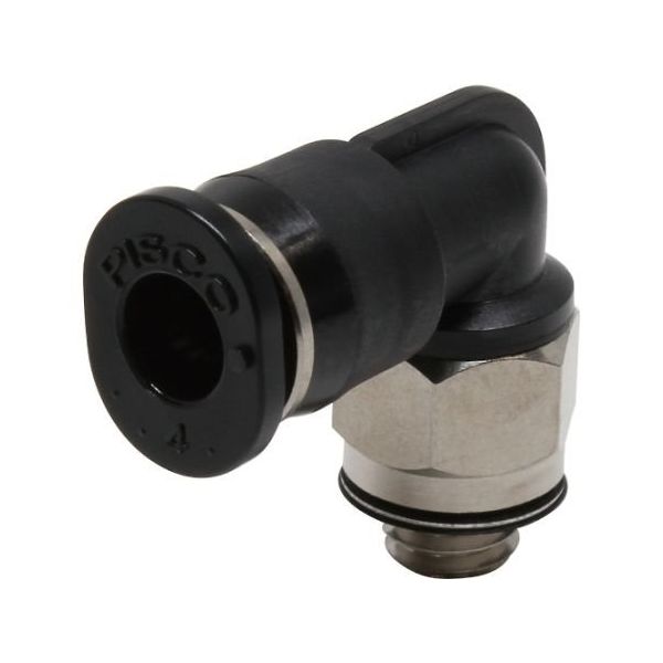 日本ピスコ チューブフィッティング ミニエルボチューブ4ネジM5X08色M PL4-M5M 1個 61-1910-43（直送品）
