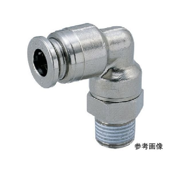 日本ピスコ チューブフィッティング ブラスエルボ チューブ6 ネジR3/8 ゴムHNBR カバー無 KL6031 1個 64-8581-57（直送品）