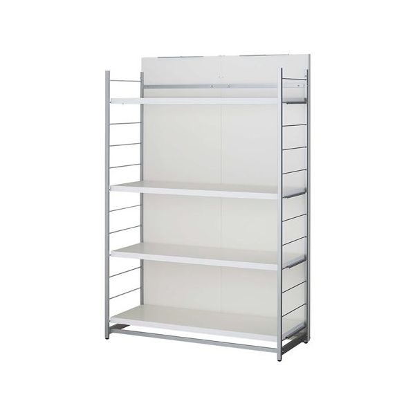 アズワン 間仕切りラック ミラー付き ホワイト W120cm 棚4段タイプ 65-8304-91 1セット（直送品）