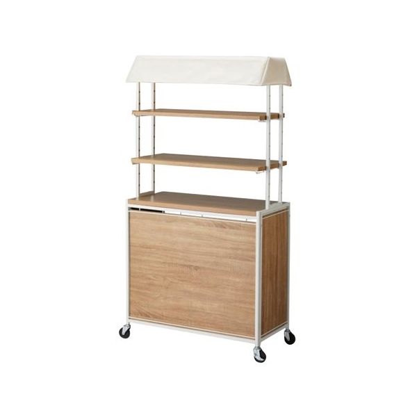 アズワン 【什器セットまるごと購入】ハコマルシェセット 白テント/ラスティック 棚上部2段+中間1段 65-8119-53 1セット（直送品）