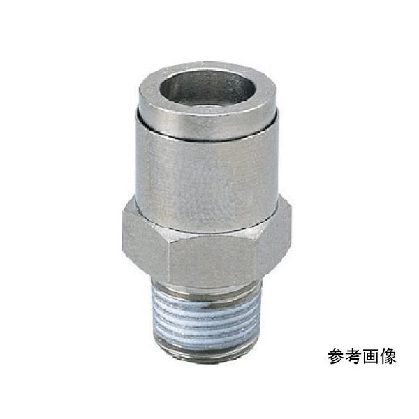 日本ピスコ チューブフィッティング ブラスストレート チューブ12 ネジR3/8 ゴムHNBR KC1203 1個 64-8575-91（直送品）