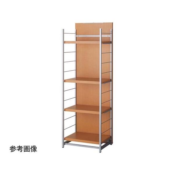 アズワン 間仕切りラック ミラー付き ナチュラル W60cm 棚4段タイプ 65-8304-97 1セット（直送品）