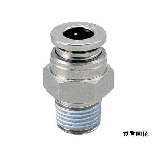 日本ピスコ チューブフィッティング ブラスストレート チューブ8 ネジR3/8 ゴムHNBR カバー無 KC8031 1個（直送品）