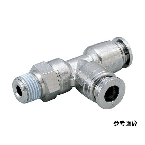 日本ピスコ チューブフィッティング ブラスブランチティ チューブ6 ネジM5×0.8 ゴムHNBR カバー無 KD6-M5-1 1個（直送品）