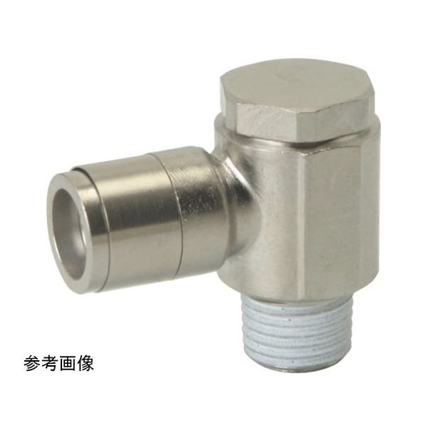 日本ピスコ チューブフィッティングブラスユニバーサルエルボ チューブ4ネジM5X08ゴムHNBR KH4-M5 1個 64-8580-06（直送品）