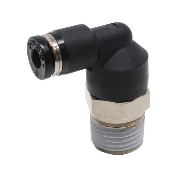 日本ピスコ チューブフィッティング エルボ 適合外径4mm 接続口径R1/4 PL4-02 1個 61-1907-70（直送品）