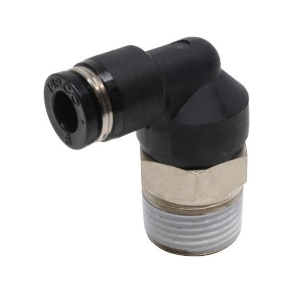 日本ピスコ チューブフィッティング エルボ 適合外径6mm 接続口径R3/8 PL6-03 1個 61-1907-75（直送品）