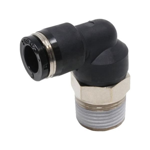 日本ピスコ チューブフィッティング エルボ 適合外径8mm 接続口径R3/8 PL8-03 1個 61-1907-78（直送品）