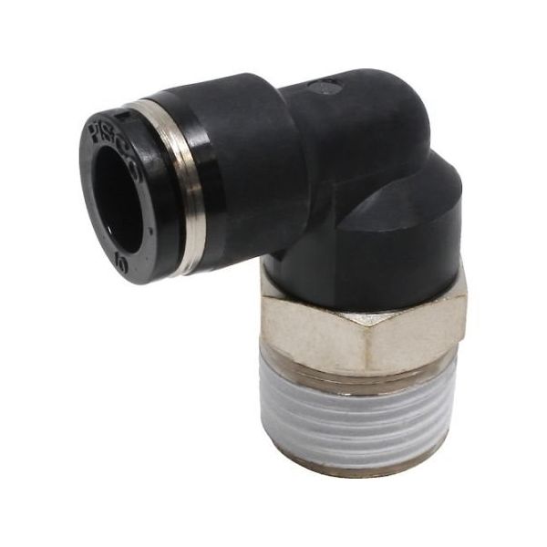 日本ピスコ チューブフィッティング エルボ 適合外径10mm 接続口径R1/2 PL10-04 1個 61-1907-82（直送品）