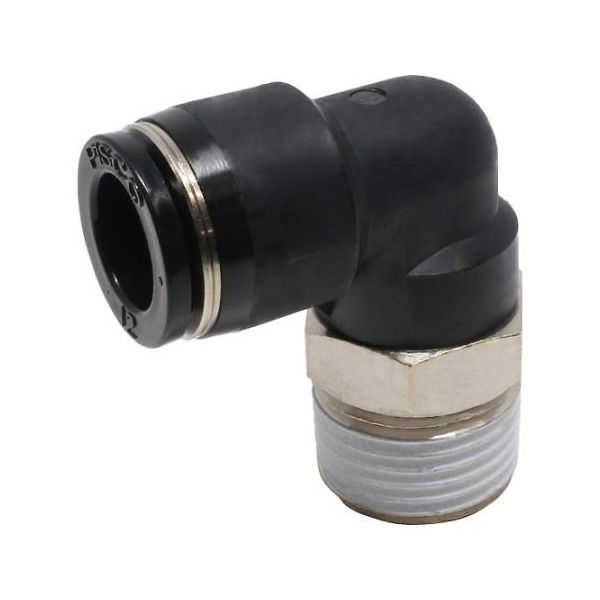 日本ピスコ チューブフィッティング エルボ 適合外径12mm 接続口径R1/2 PL12-04 1個 61-1907-85（直送品）