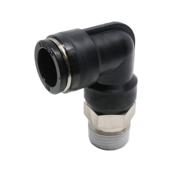 日本ピスコ チューブフィッティング エルボ 適合外径16mm 接続口径R1/2 PL16-04 1個 61-1907-87（直送品）