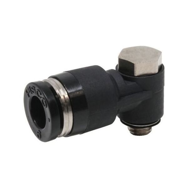 日本ピスコ チューブフィッティング ユニバーサルエルボチューブ6ネジM5 PH6-M5 1個 61-1907-96（直送品）