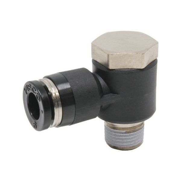 日本ピスコ チューブフィッティング ユニバーサルエルボチューブ6ネジ01 PH6-01 1個 61-1907-98（直送品）