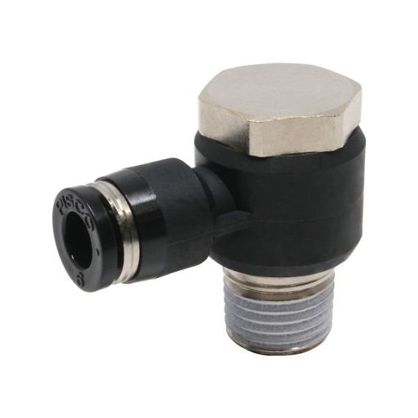 日本ピスコ チューブフィッティング ユニバーサルエルボチューブ6ネジ02 PH6-02 1個 61-1907-99（直送品）