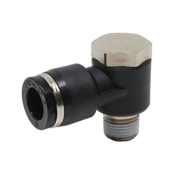 日本ピスコ チューブフィッティング ユニバーサルエルボチューブ8ネジ01 PH8-01 1個 61-1908-01（直送品）