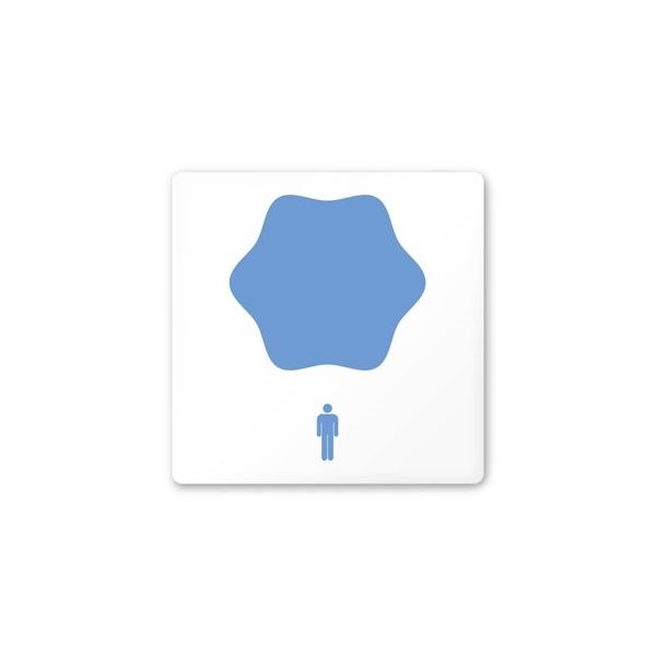 フジタ 室名札 白マットアクリル150角 病院向け ポップ 男子トイレ1 AC-1515 HA-IN1-0103 1枚 64-8876-90（直送品）