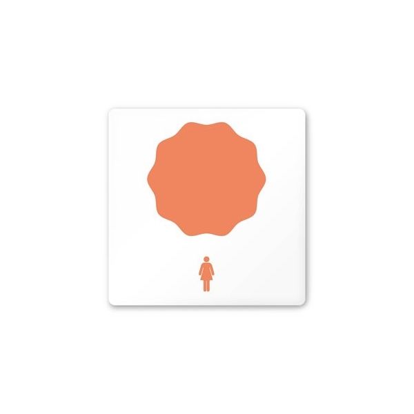 フジタ 室名札 白マットアクリル150角 病院向け ポップ 女子トイレ1 AC-1515 HA-IN1-0105 1枚 64-8876-92（直送品）