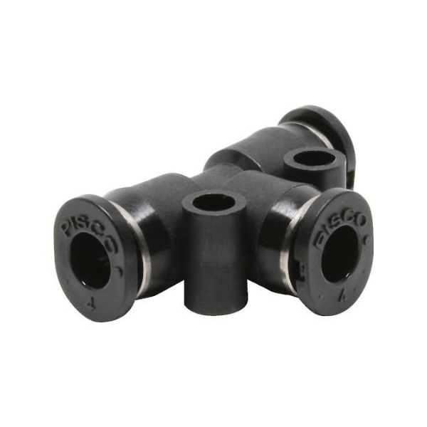 日本ピスコ チューブフィッティング ミニタイプユニオンティー PE4M 1個 61-1910-63（直送品）