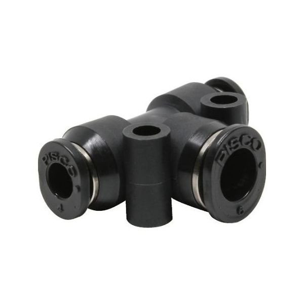 日本ピスコ チューブフィッティングミニタイプ 違径ユニオンティー 4×4×6 PEG4-6M 1個 61-1910-67（直送品）