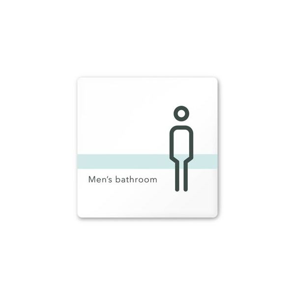 フジタ 室名札 白マットアクリル150角 病院向け ライン 男子トイレ1 AC-1515 HA-NH1-0103 1枚 64-8876-50（直送品）