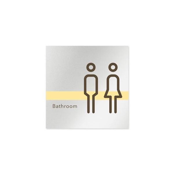 フジタ 室名札 アルミ板150角 病院向け ライン トイレ1 AL-1515 HB-NH1-0101 1枚 64-8876-68（直送品）