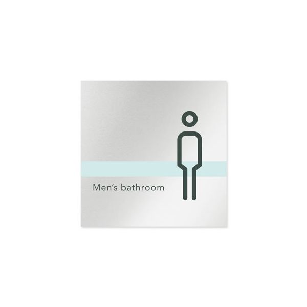 フジタ 室名札 アルミ板150角 病院向け ライン 男子トイレ1 AL-1515 HB-NH1-0103 1枚 64-8876-70（直送品）