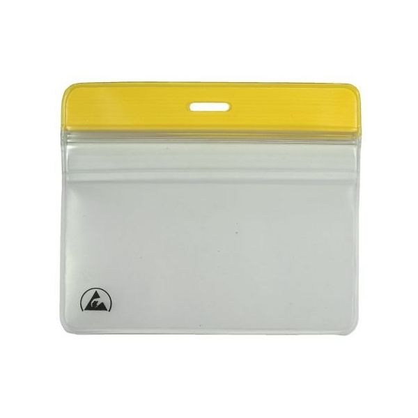 DESCO JAPAN 静電対策ネームカードホルダー ジッパー付き 横型 102mm×86mm 35017 1個 64-2943-68（直送品）