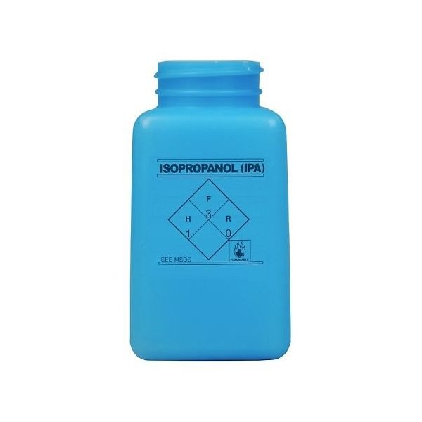 DESCO JAPAN 静電気拡散性ボトル ボトルのみ 青 HDPE 「IPA」の印刷 35266 1個 64-2943-84（直送品）