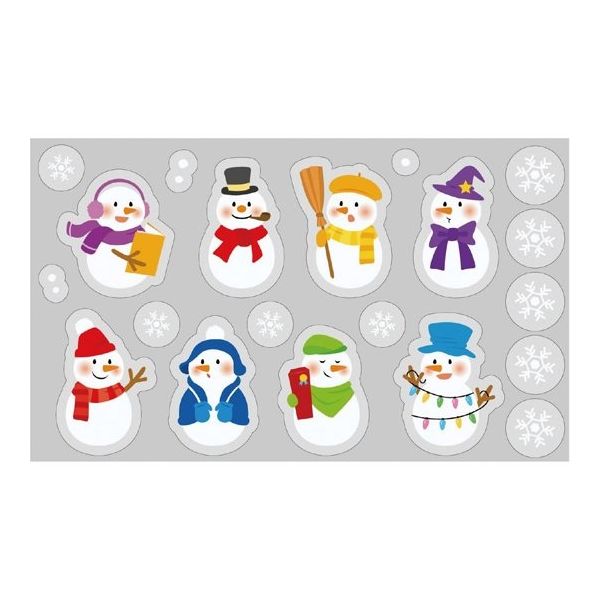 アズワン ウインドウステッカー スノーマン 65-8115-18 1セット（直送品）