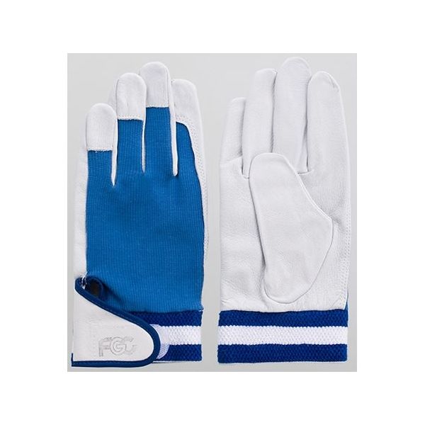 富士グローブ 豚本皮甲メリマジック付手袋 ブルー L 5813 1ケース(10双) 64-8299-55（直送品）