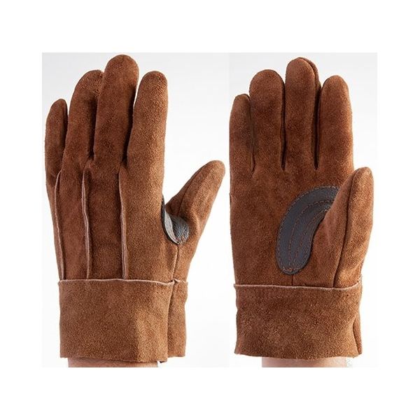 富士グローブ 牛床皮背縫 ブラウン手袋 L 1745 1ケース(10双) 64-8298-91（直送品）