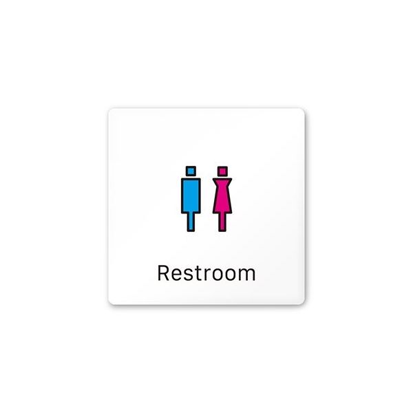 フジタ 室名札 白マットアクリル150角 会社向け Vivid トイレ AC-1515 OA-IM3-0102 1枚 64-7728-52（直送品）