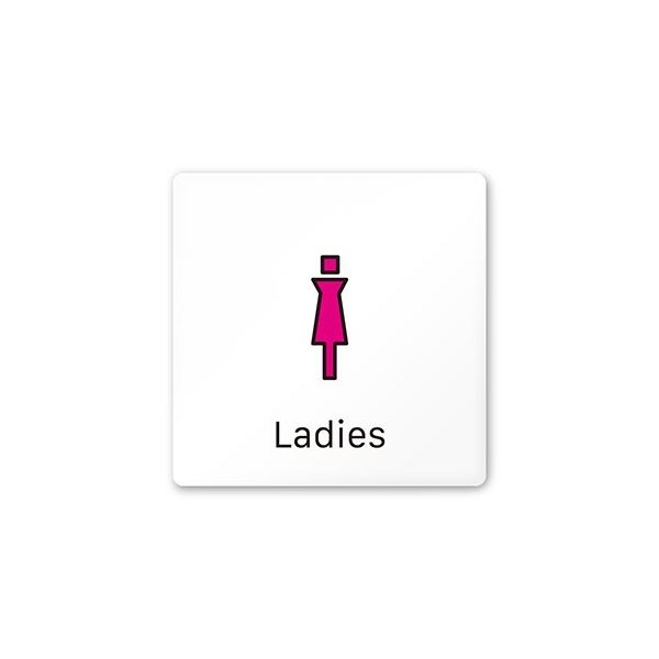 フジタ 室名札 白マットアクリル150角 会社向け Vivid 女子トイレ AC-1515 OA-IM3-0105 1枚（直送品）