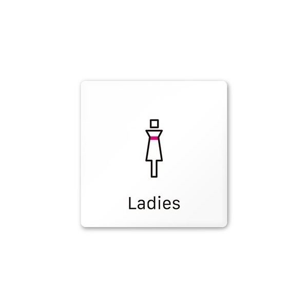 フジタ 室名札 白マットアクリル150角 会社向け Vivid 女子トイレ AC-1515 OA-IM3-0106 1枚（直送品）