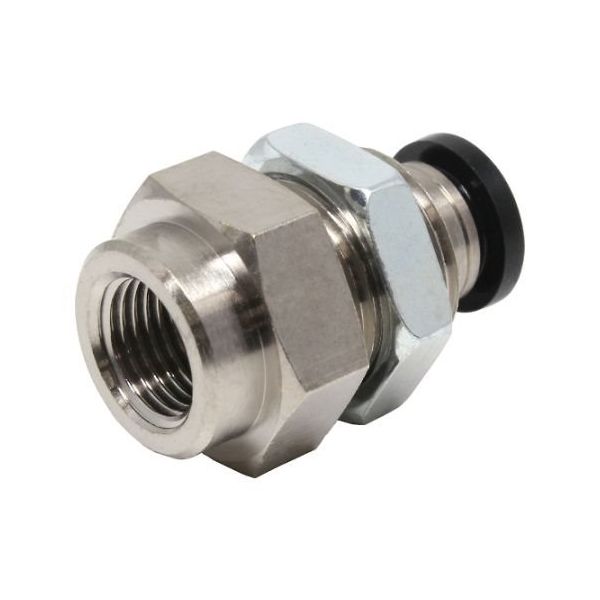 日本ピスコ チューブフィッティング メス隔壁ストレート チューブ6 接続口径R1/8 PMF6-01 1個 61-1909-24（直送品）