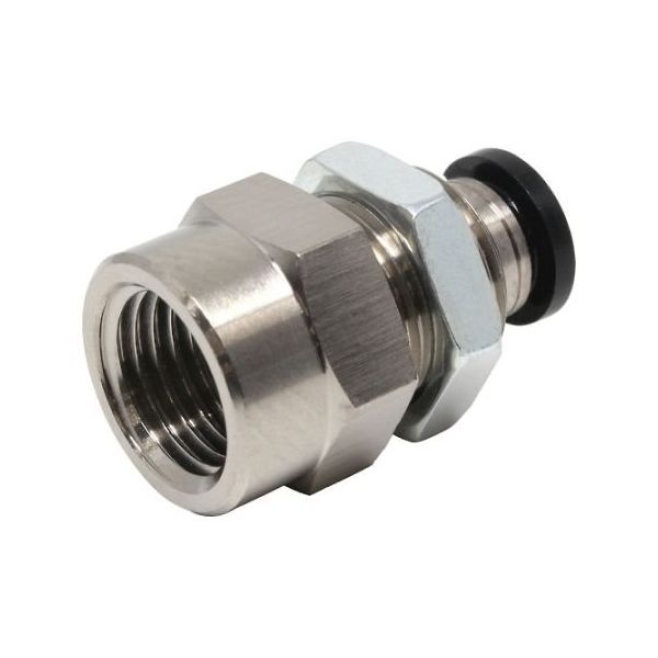 日本ピスコ チューブフィッティング メス隔壁ストレート チューブ6 接続口径R1/4 PMF6-02 1個 61-1909-25（直送品）