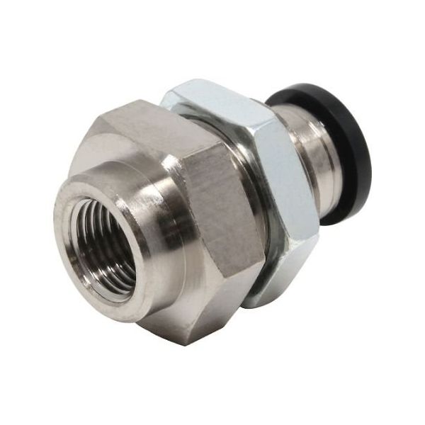 日本ピスコ チューブフィッティング メス隔壁ストレート チューブ8 接続口径R1/8 PMF8-01 1個 61-1909-26（直送品）