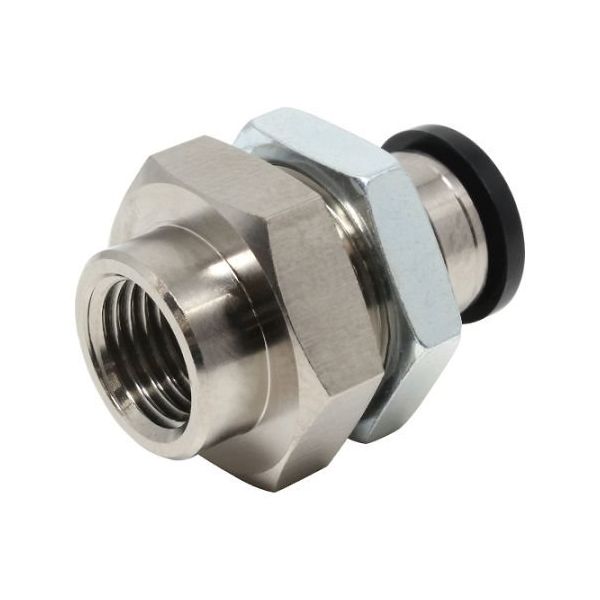 日本ピスコ チューブフィッティング メス隔壁ストレート チューブ10 接続口径R1/4 PMF10-02 1個 61-1909-29（直送品）